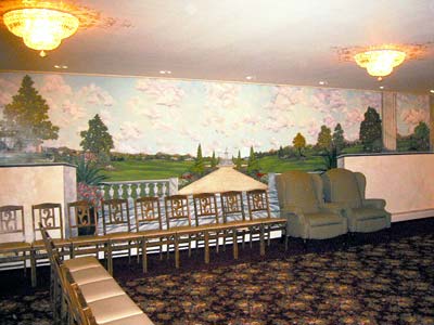 Seating area for visitors in the viewing room